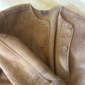 JCrew Reversible sherpa and faux-suede jacket NWT XS